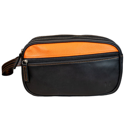 Neceser Doble Negro Mate interior Naranja