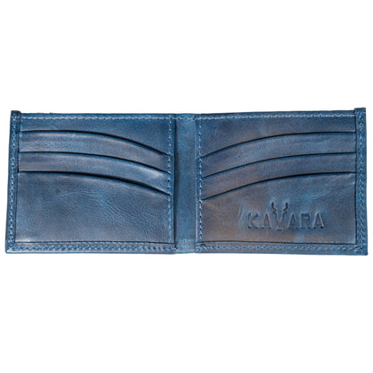 Billetera Compacta Azul Vintage