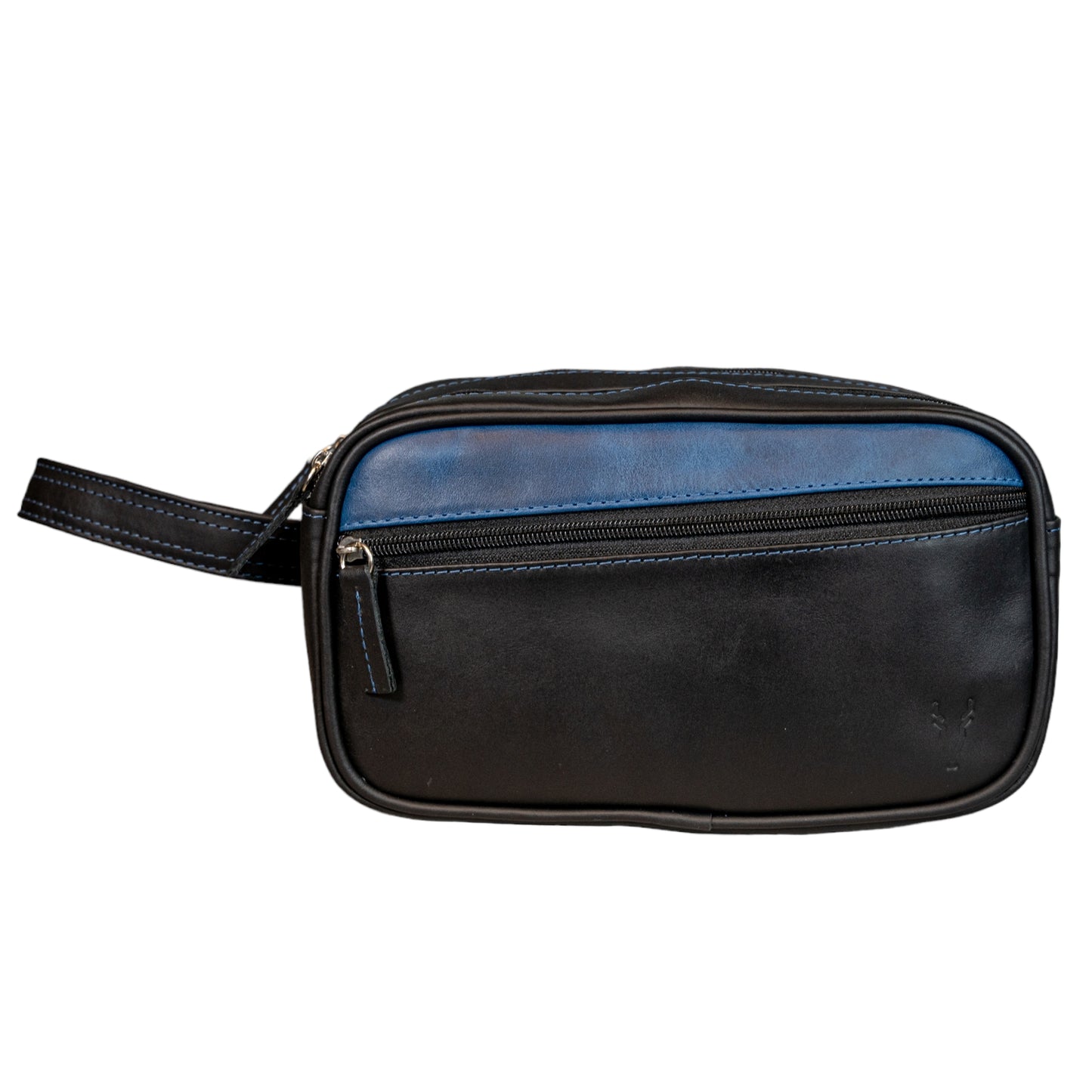 Neceser Doble Negro Mate interior Azul Vintage