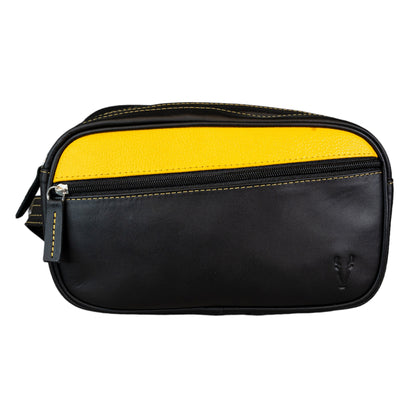 Neceser Doble Negro Mate interior Amarillo