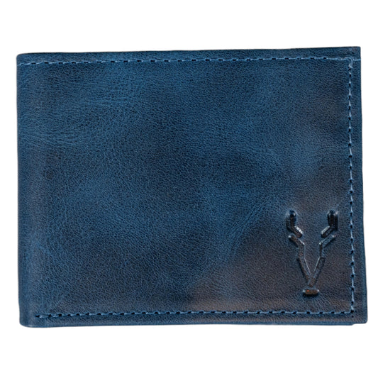 Billetera Compacta Azul Vintage
