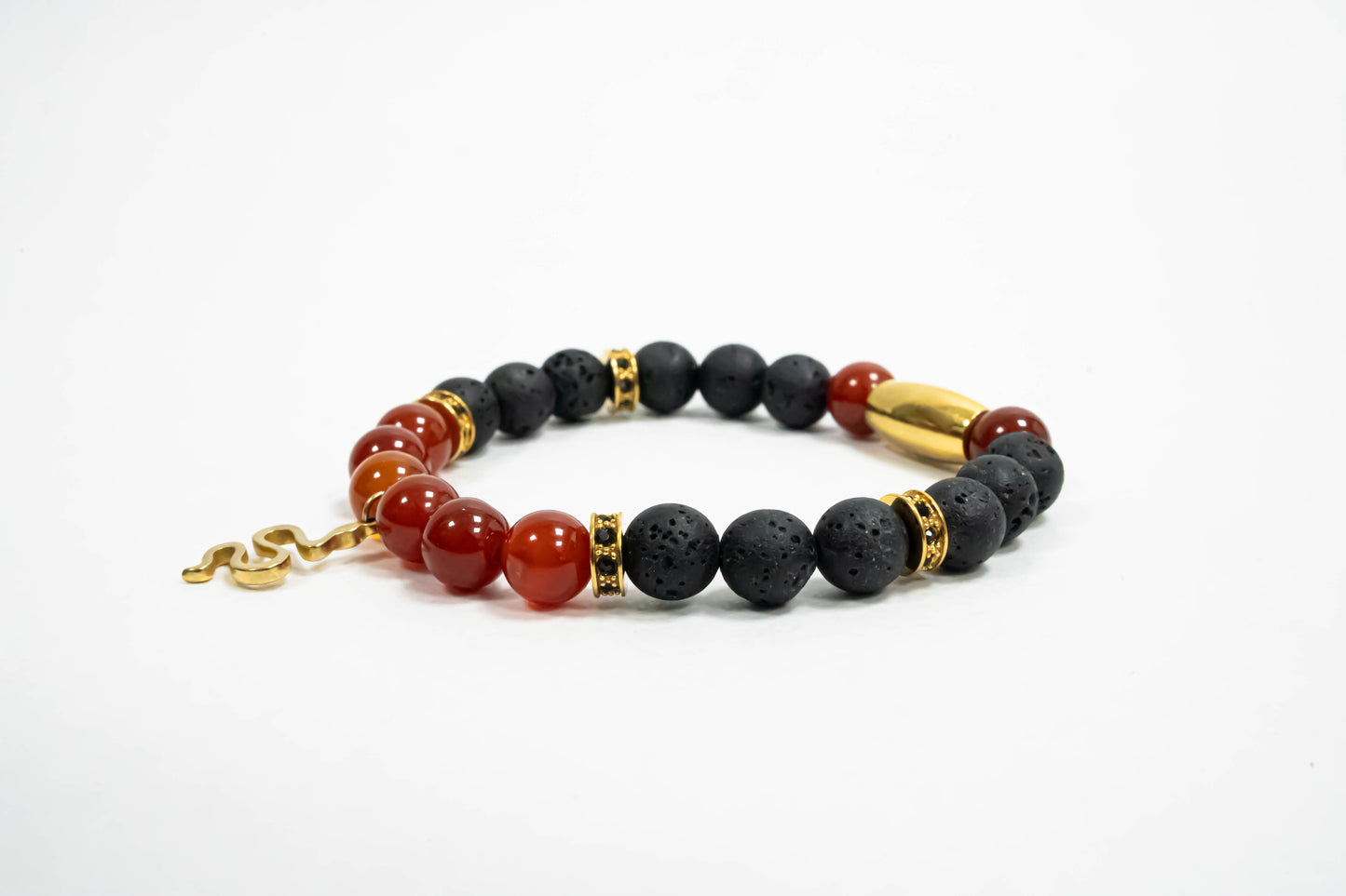 Pulsera Snake Oro18K Piedras Volcanicas/Agatha Ambar