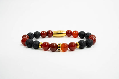 Pulsera Stopper Oro18K Piedras Volcanicas/Agatha Ambar