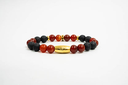 Pulsera Stopper Oro18K Piedras Volcanicas/Agatha Ambar