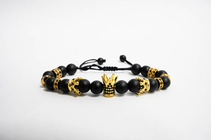 Pulsera King of the Kings Multistopper Oro18k Macrame Onyx