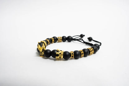 Pulsera King of the Kings Multistopper Oro18k Macrame Onyx