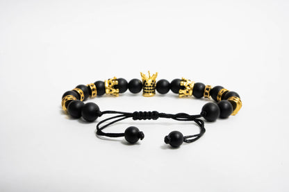 Pulsera King of the Kings Multistopper Oro18k Macrame Onyx