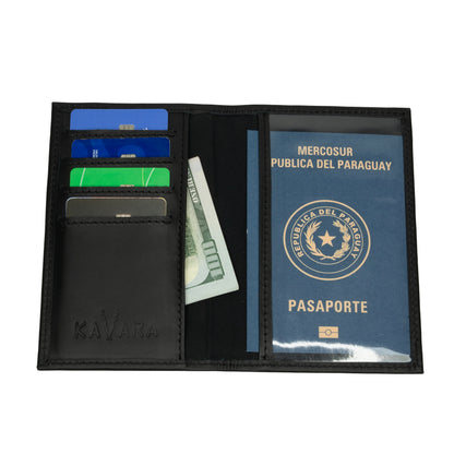 Porta Pasaporte Negro Mate