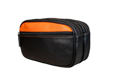 Neceser Doble Negro Mate interior Naranja