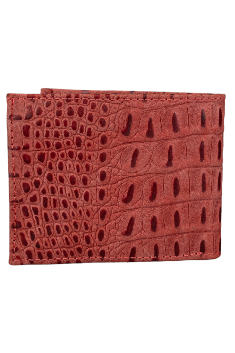 Billetera Compacta Anaconda Rosa Interior Rojo Vintage